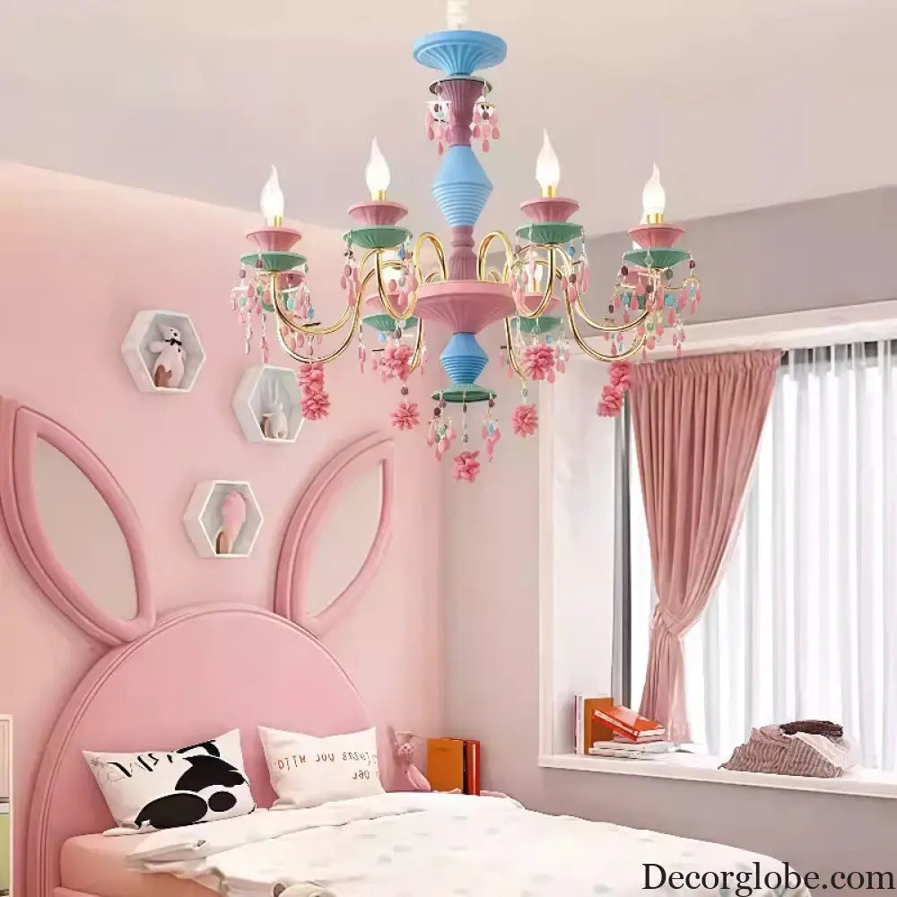 French countryside style Ceiling chandelier dining room children’s room princess’s room colorful European Chandelier