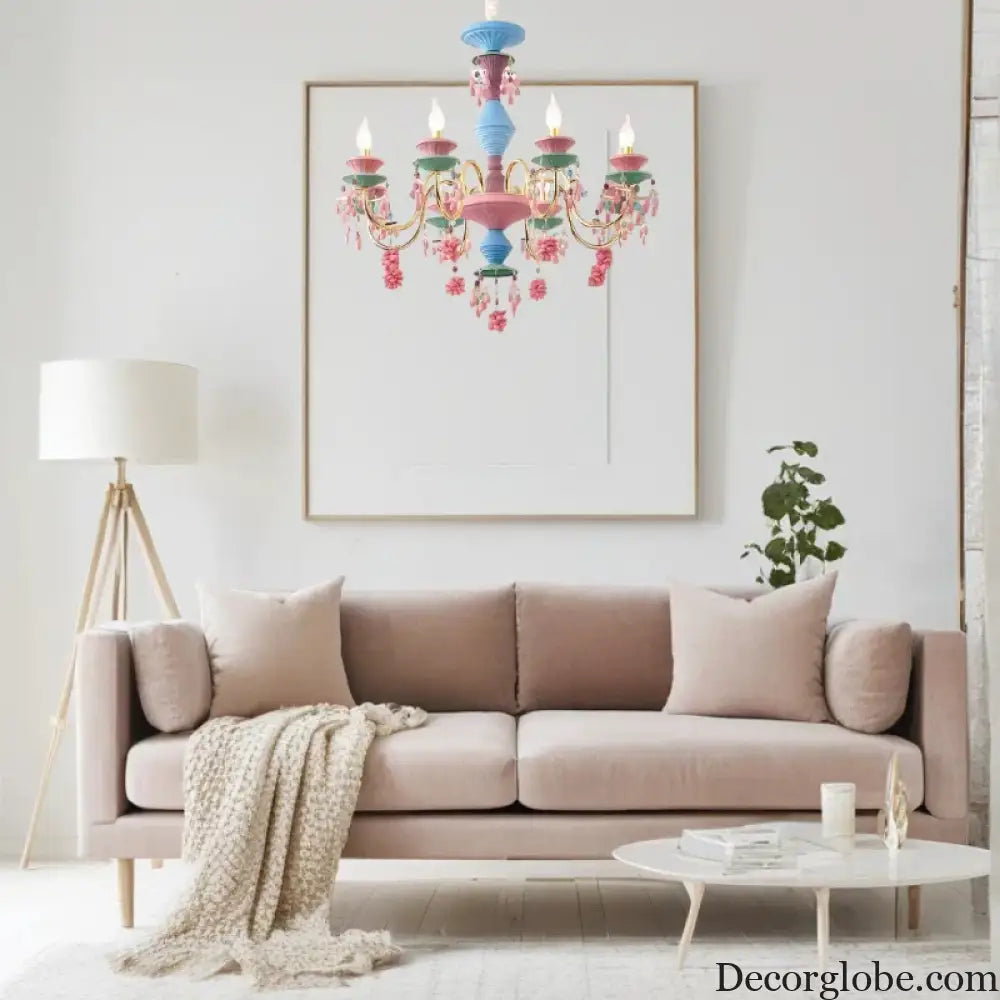 French countryside style Ceiling chandelier dining room children’s room princess’s room colorful European Chandelier