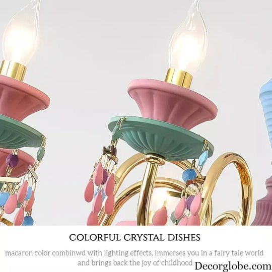 French countryside style Ceiling chandelier dining room children’s room princess’s room colorful European Chandelier