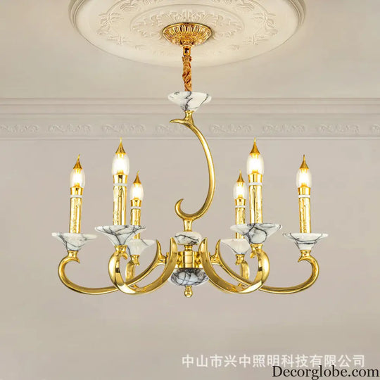 French Retro All-Copper Crystal Branch Chandelier Chandelier