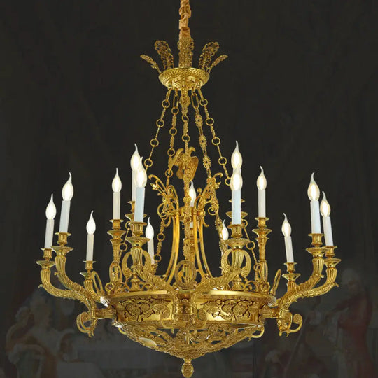 French-Style Crystal Copper Chandelier for Luxury Villas 15-head chandelier (diameter 105cm, height 120cm)