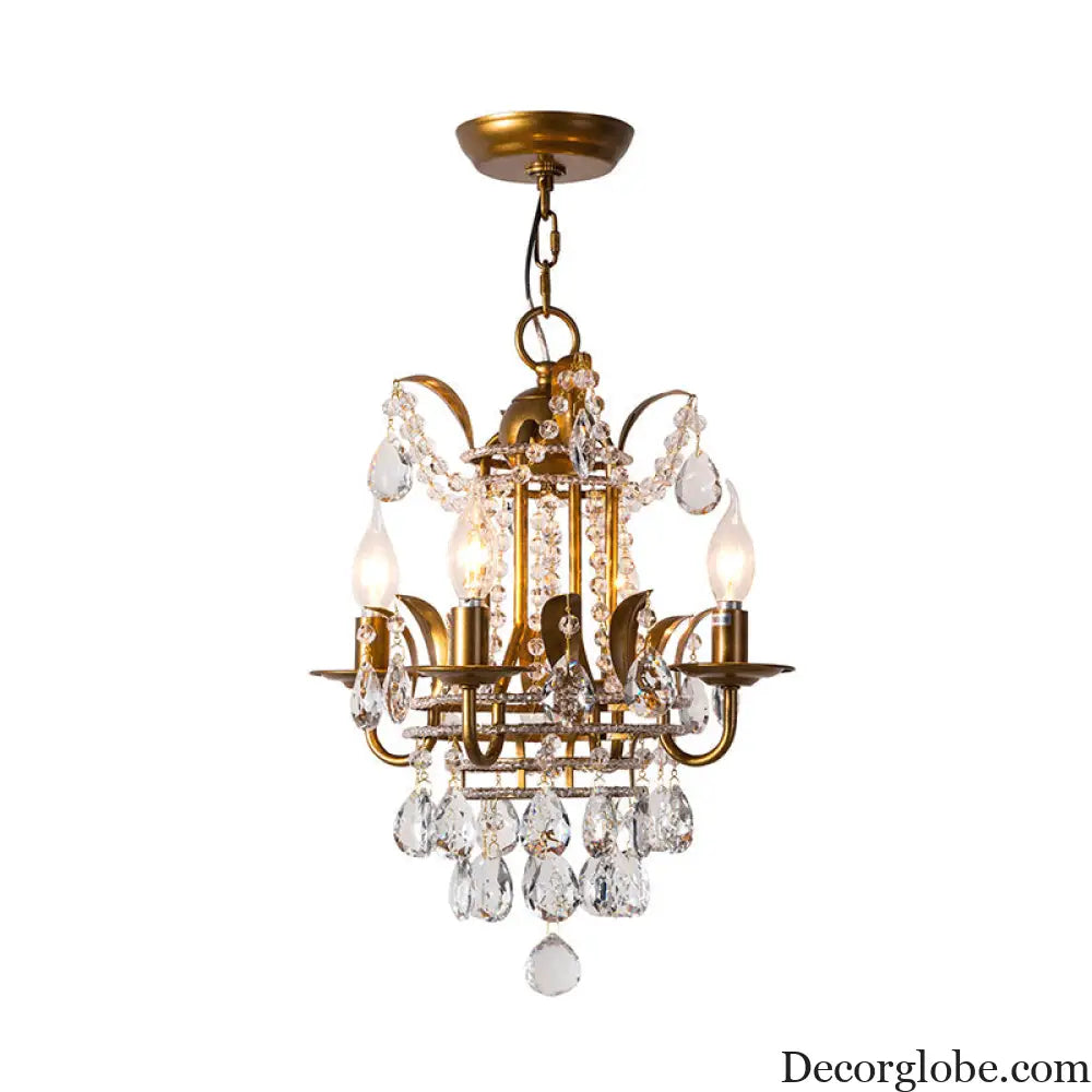 Gemma Elegance Meets Sparkling Brilliance: The Gold Crystal Drop Chandelier - DecorGlobe