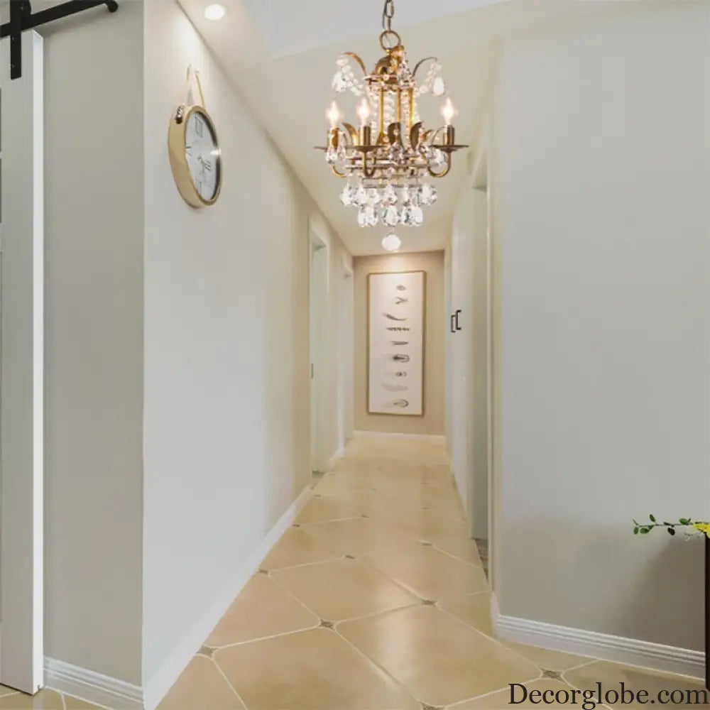 Gemma Elegance Meets Sparkling Brilliance: The Gold Crystal Drop Chandelier - DecorGlobe