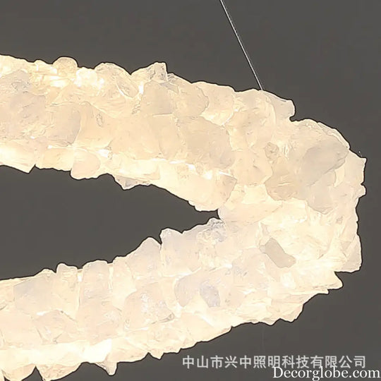 Genesis Modern Round Natural Crystal Chandelier Chandelier
