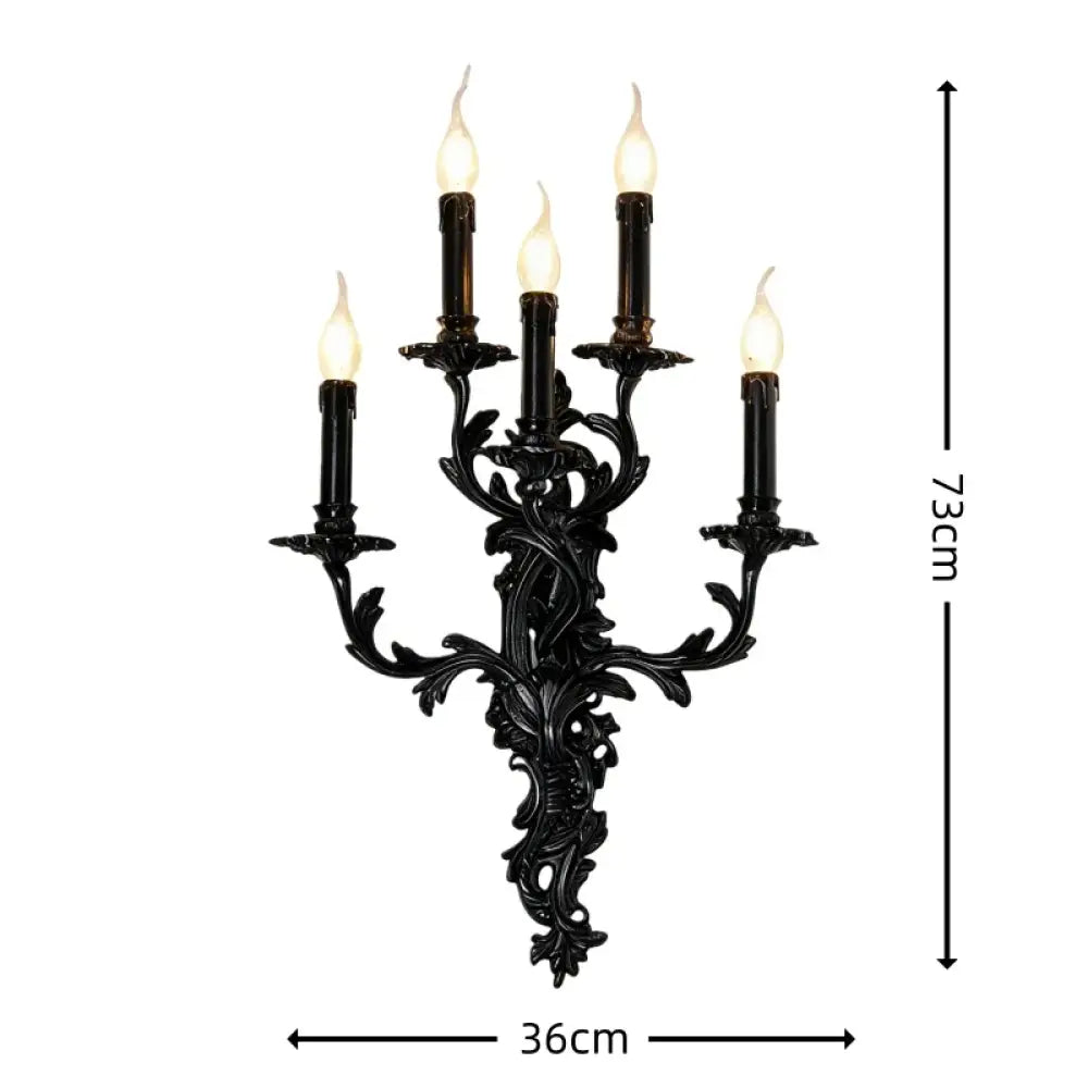 European Nordic 2 heads/3 heads/5 heads Classic Vintage Sconces Royal Lamp Copper Candle Light Hotel Retro Wall Lamps