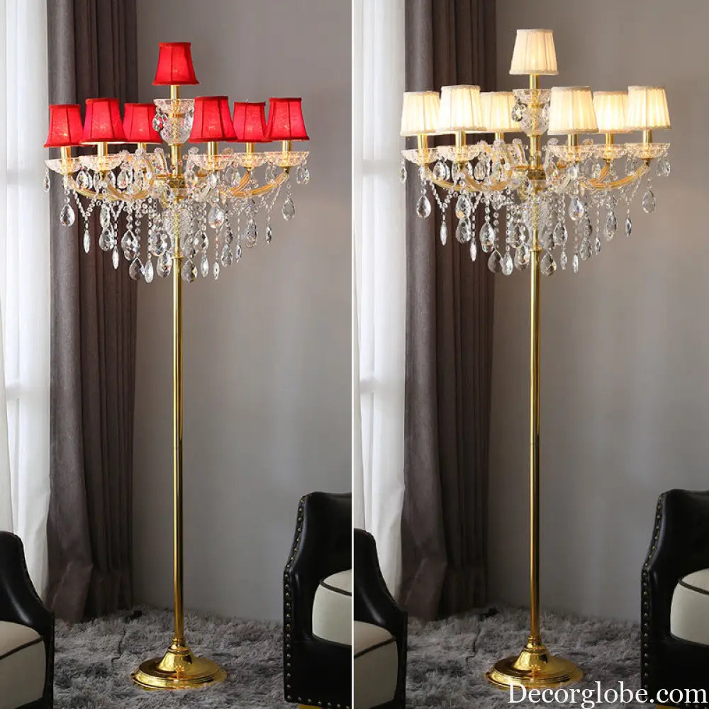 European Living Room Crystal Floor Lamp High-end Corridor Hotel Banquet Hall Luxury Lamp Floor Lamp Wedding Room
