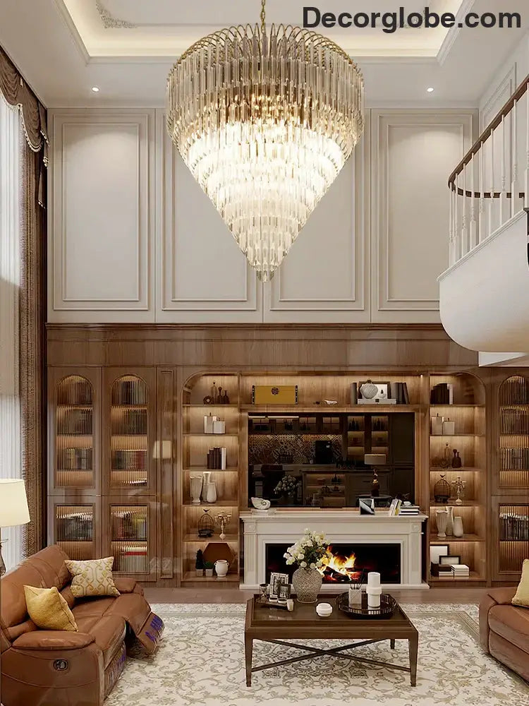 Gianna Italian Crystal Glass Pendant Chandelier – Classic Hanging Light for Staircase & High Ceilings chandelier