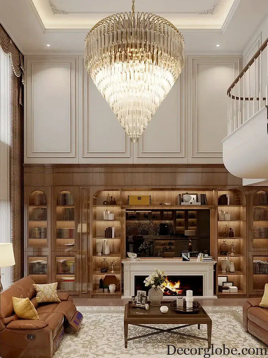 Gianna Italian Crystal Glass Pendant Chandelier – Classic Hanging Light for Staircase & High Ceilings chandelier