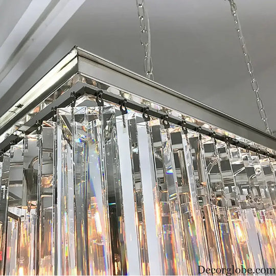 Timeless American Classic Crystal LED Chandeliers - Illuminate and Elevate Your Space with High-Quality Rectangular Lighting for Foyers, Living Rooms, and Dining Rooms - DecorGlobe