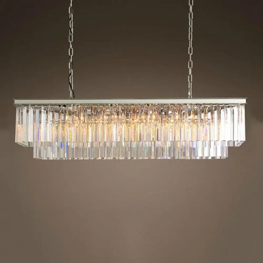 Timeless American Classic Crystal LED Chandeliers - Illuminate and Elevate Your Space with High-Quality Rectangular Lighting for Foyers, Living Rooms, and Dining Rooms - DecorGlobe