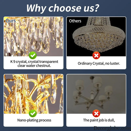 Camille Gold Branch Crystal Chandelier chandelier