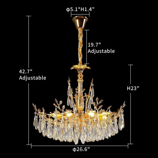 Camille Gold Branch Crystal Chandelier Diameter 65cm / Warm White chandelier