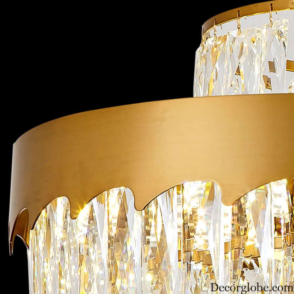 Alessandra Gold Cascade: Crystal Elegance for Your Dining Room - DecorGlobe