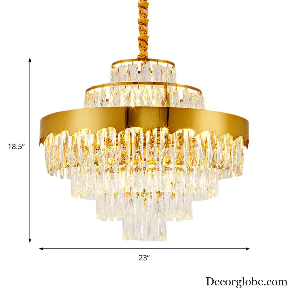 Alessandra Gold Cascade: Crystal Elegance for Your Dining Room - DecorGlobe