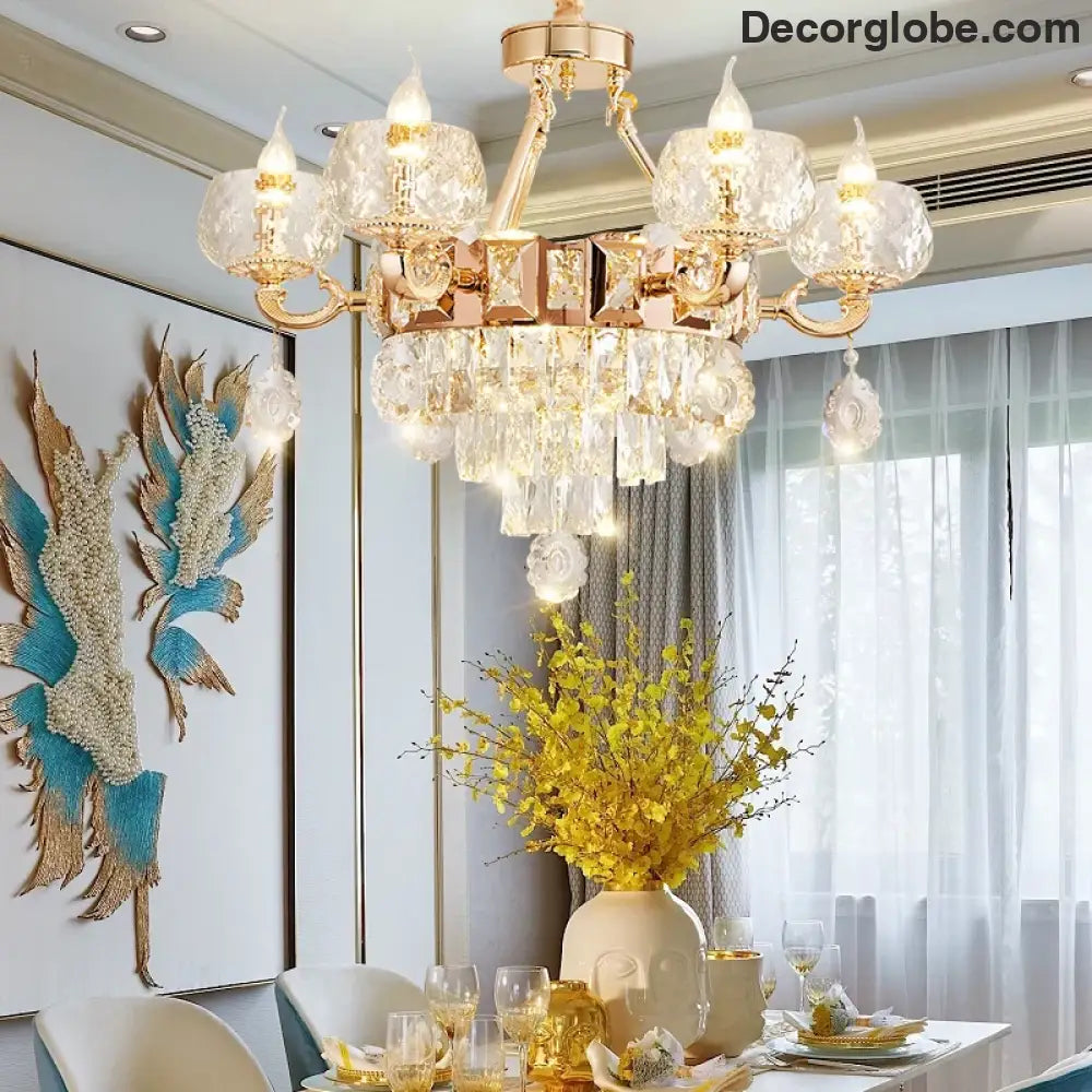 Grand European Style Crystal Pendant Lamp - High-Grade Luxury for Living Rooms, Dining Areas, and Bedrooms - DecorGlobe