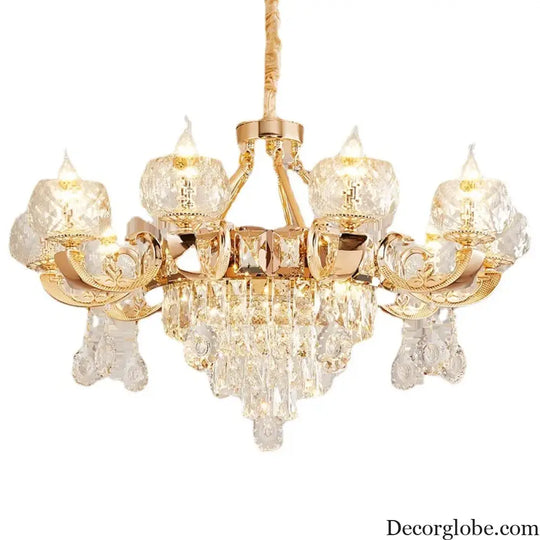 Grand European Style Crystal Pendant Lamp - High-Grade Luxury for Living Rooms, Dining Areas, and Bedrooms - DecorGlobe