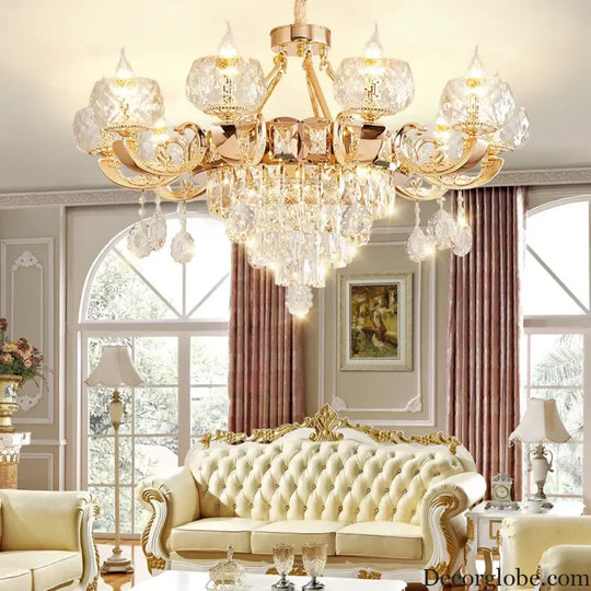 Grand European Style Crystal Pendant Lamp - High-Grade Luxury for Living Rooms, Dining Areas, and Bedrooms - DecorGlobe