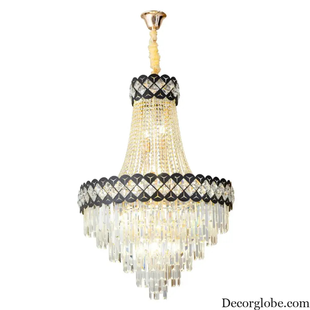 Duplex Building Crystal Chandelier - Post-Modern Light Luxury Elegance for Spiral Staircases, Halls, Villas, and Living Rooms with Suspended Gloss Lighting - DecorGlobe