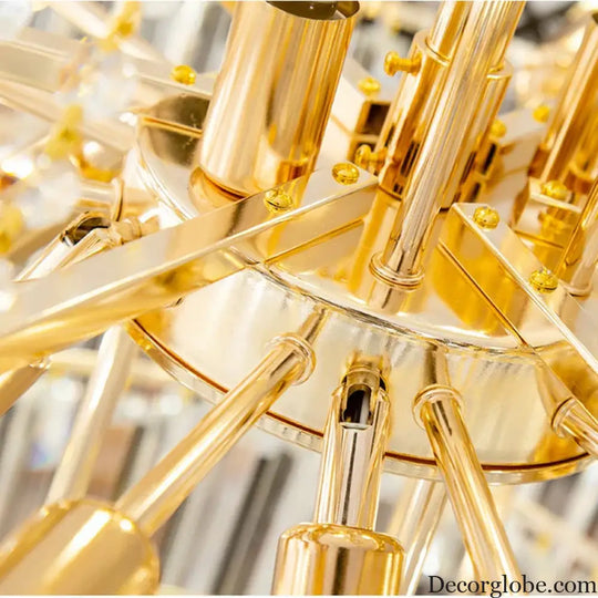 Duplex Building Crystal Chandelier - Post-Modern Light Luxury Elegance for Spiral Staircases, Halls, Villas, and Living Rooms with Suspended Gloss Lighting - DecorGlobe