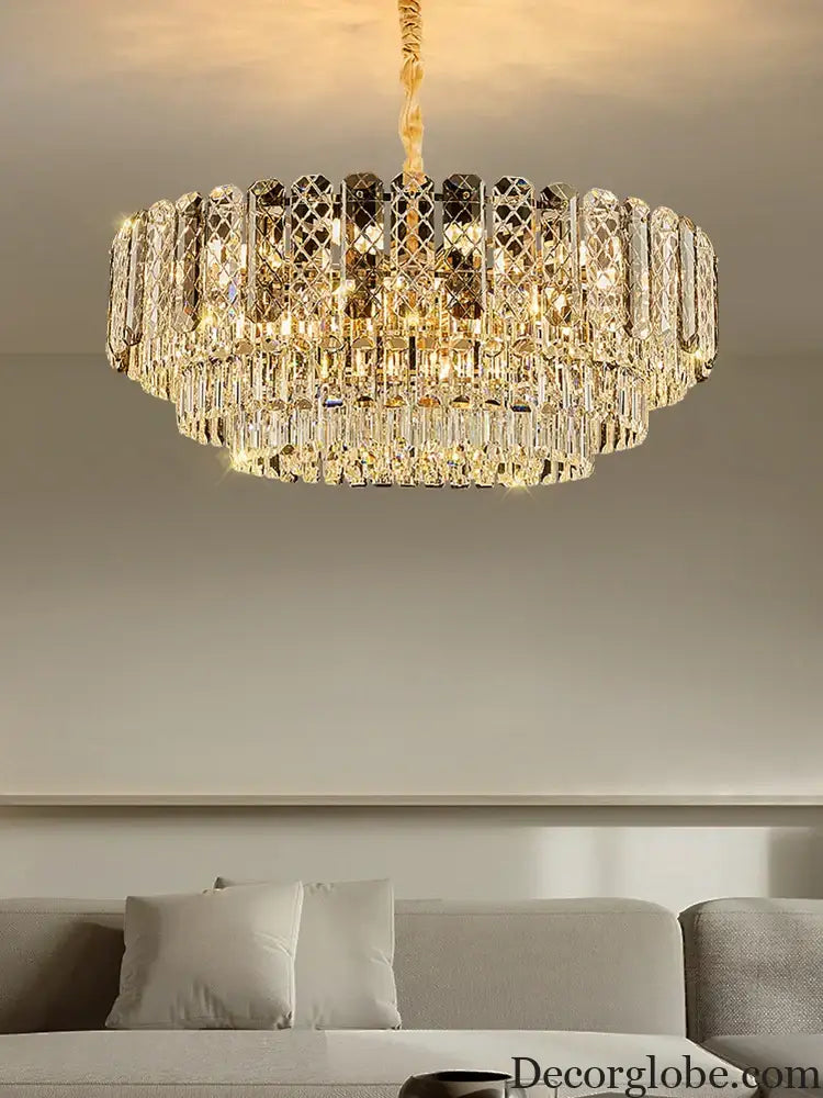 High-End Crystal Ceiling Lamp - Latest Light Luxury Design for Dining Rooms, an Exquisite Main Lamp Chandelier - DecorGlobe