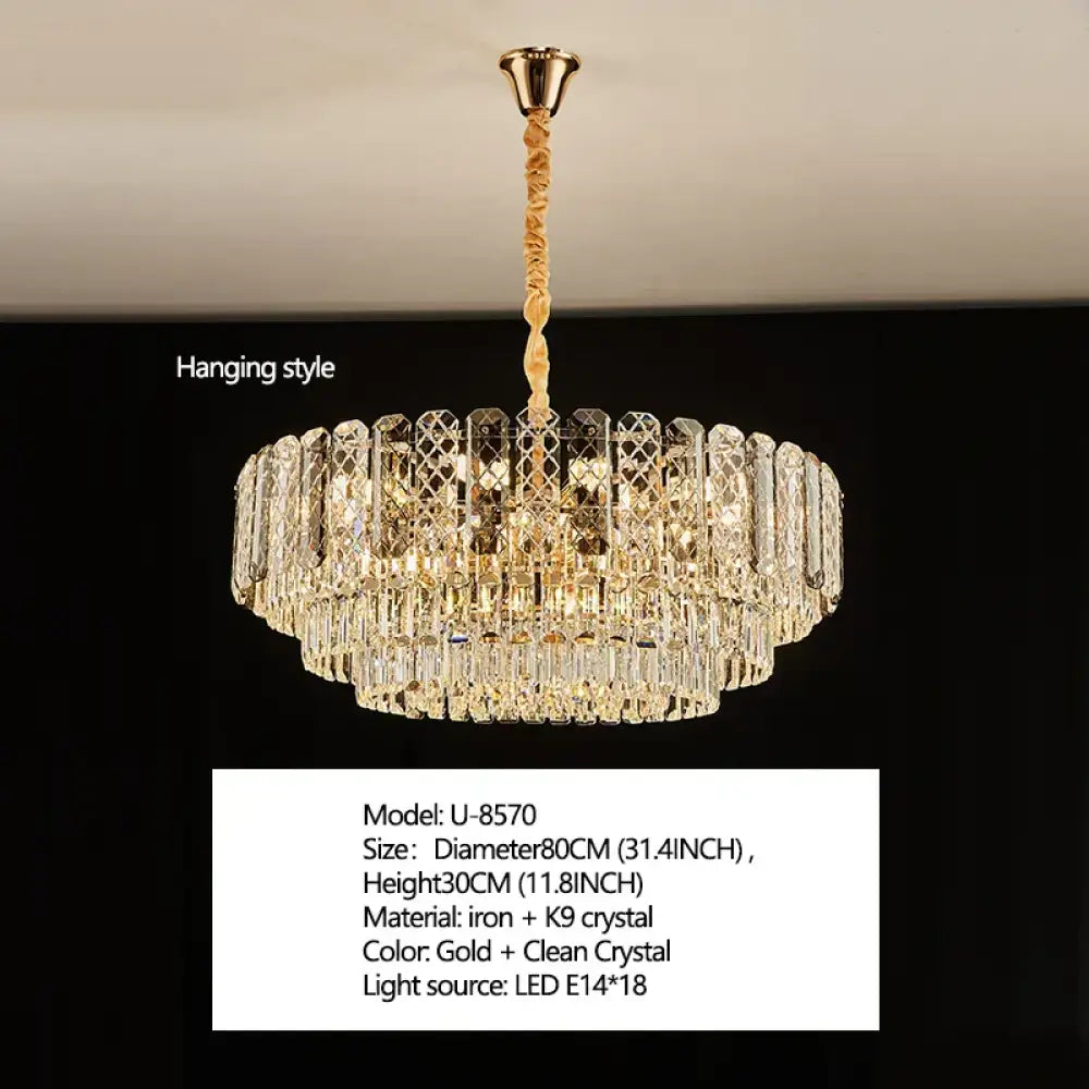 High-End Crystal Ceiling Lamp - Latest Light Luxury Design for Dining Rooms, an Exquisite Main Lamp Chandelier - DecorGlobe