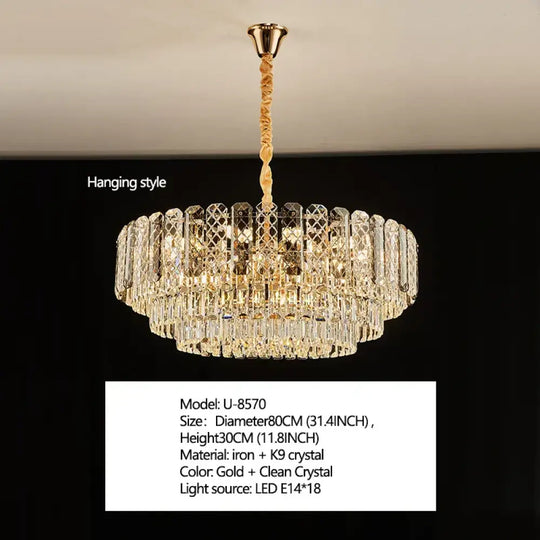High-End Crystal Ceiling Lamp - Latest Light Luxury Design for Dining Rooms, an Exquisite Main Lamp Chandelier - DecorGlobe