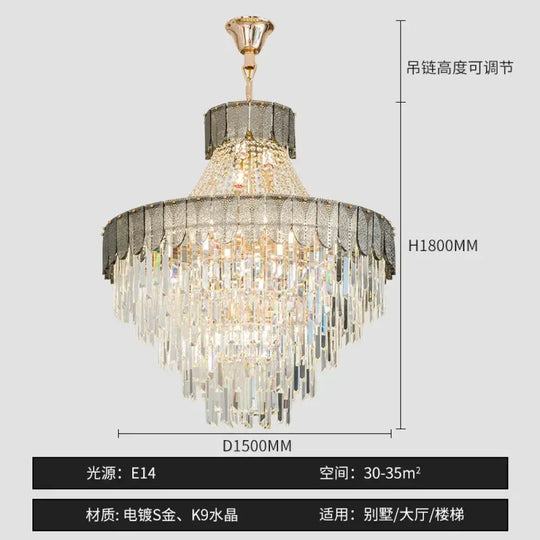 High-End Crystal Chandelier - Artistic Lighting for Living and Dining Spaces, Luxury Hotels, and Duplex Homes - DecorGlobe