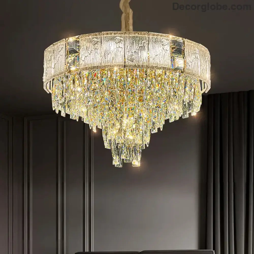 High-End Crystal Chandelier - Elegance and Artistry for Villa Living Spaces - DecorGlobe