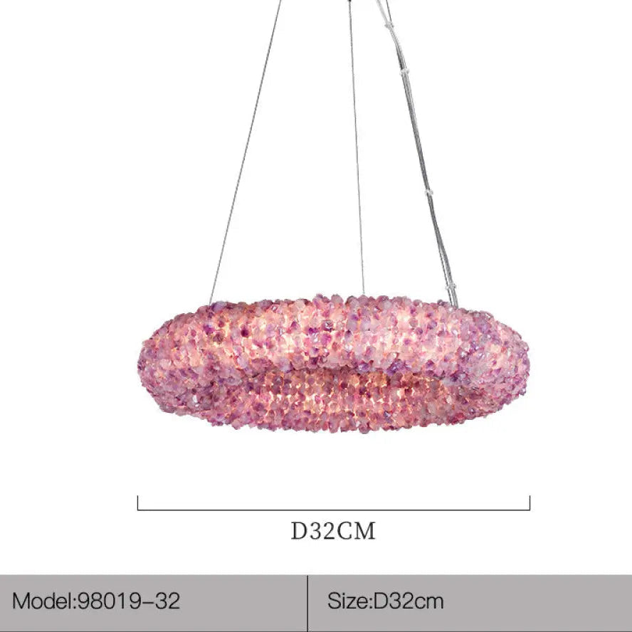 High-End Natural Crystal Chandelier for Living &amp; Bedroom D32cm