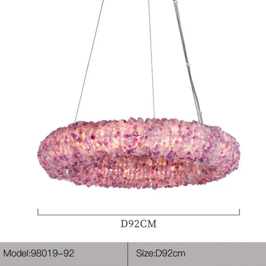 High-End Natural Crystal Chandelier for Living &amp; Bedroom D92cm