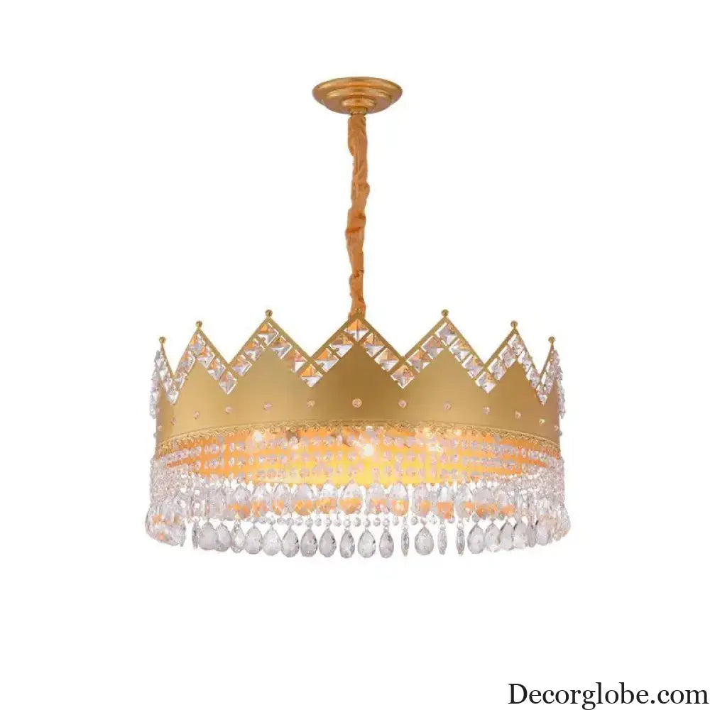 Elegant French Pastoral Golden Crystal Chandelier - Perfect for Living Rooms, Dining Rooms, Bedrooms, and Entrances - DecorGlobe