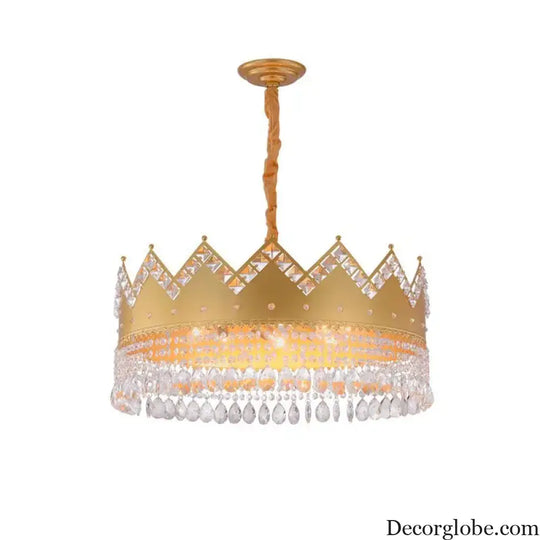 Elegant French Pastoral Golden Crystal Chandelier - Perfect for Living Rooms, Dining Rooms, Bedrooms, and Entrances - DecorGlobe