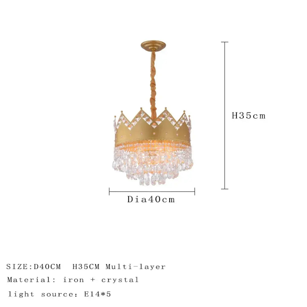 Elegant French Pastoral Golden Crystal Chandelier - Perfect for Living Rooms, Dining Rooms, Bedrooms, and Entrances - DecorGlobe