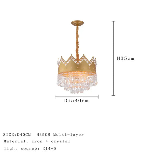 Elegant French Pastoral Golden Crystal Chandelier - Perfect for Living Rooms, Dining Rooms, Bedrooms, and Entrances - DecorGlobe