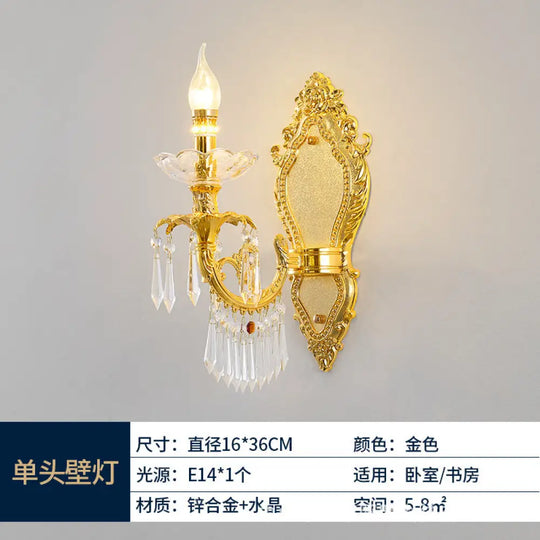 European Crystal Branch Chandelier for Villa Staircase Single head wall light