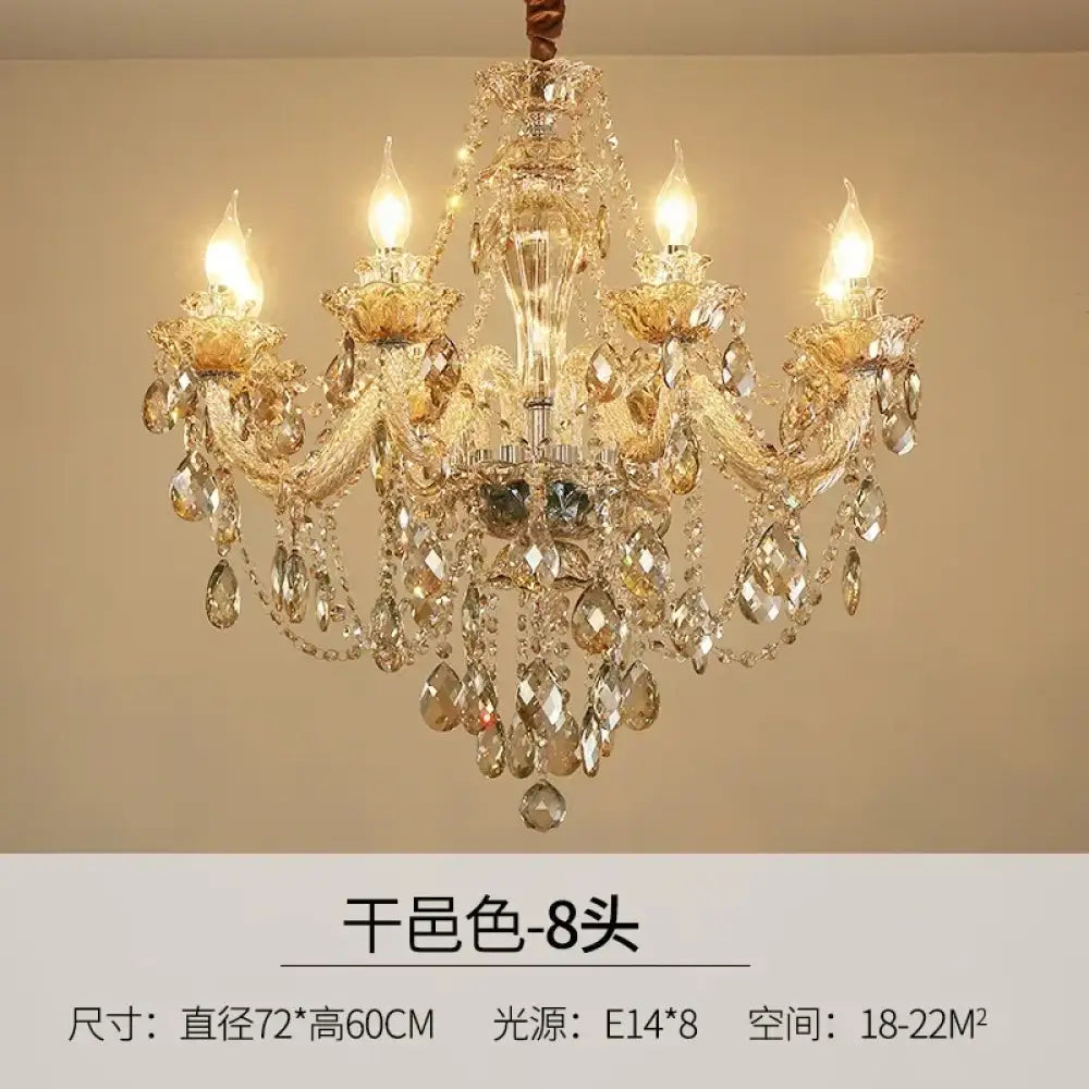 Crystal chandelier minimalist modern bedroom dining room chandelier WithoutCover / 8Diameter72 Chandeliers