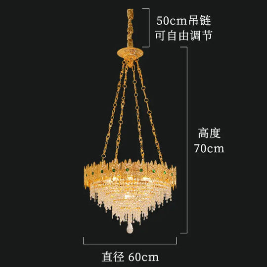 French style copper living room chandelier European style dining room bedroom candle lighting creative atmosphere Villa