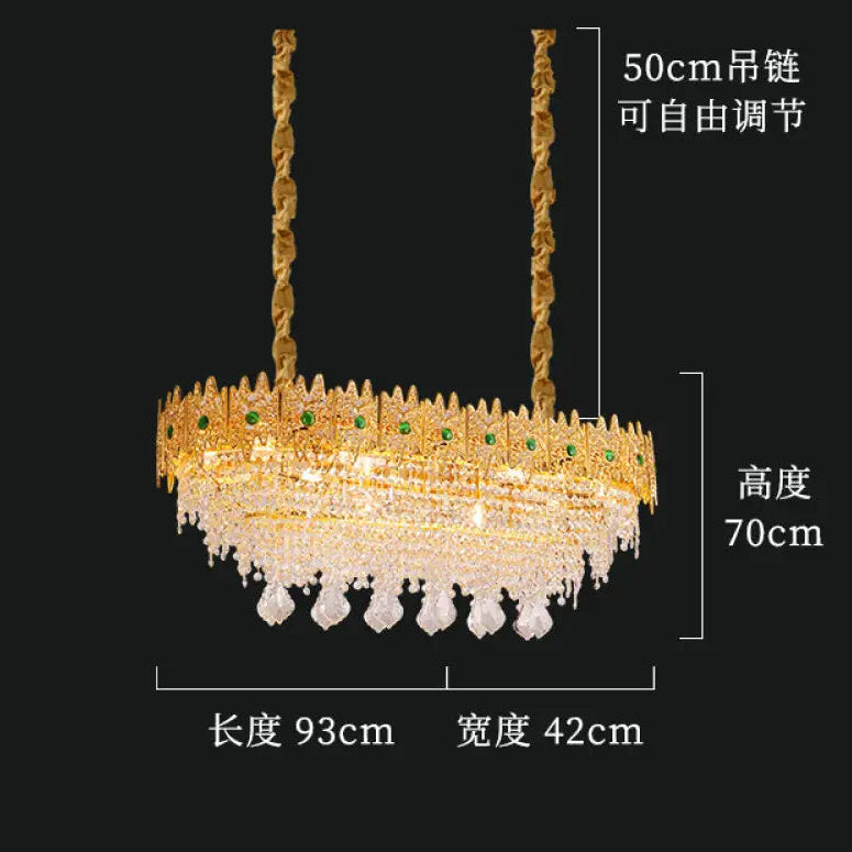 French style copper living room chandelier European style dining room bedroom candle lighting creative atmosphere Villa