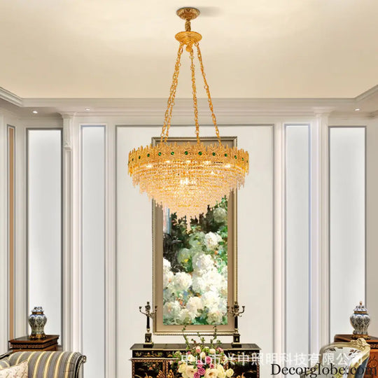 French style copper living room chandelier European style dining room bedroom candle lighting creative atmosphere Villa