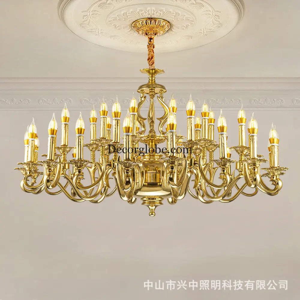 Josephine French Retro All-Copper Luxury Crystal Chandelier Chandelier