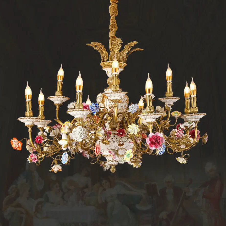 Xingzhong luxury French living room copper crystal chandelier Palace style European style villa ceramic bedroom dining