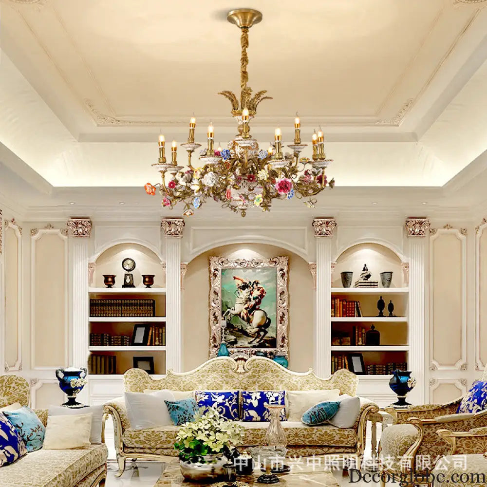 Xingzhong luxury French living room copper crystal chandelier Palace style European style villa ceramic bedroom dining