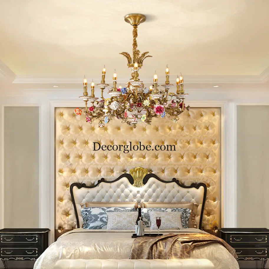 Xingzhong luxury French living room copper crystal chandelier Palace style European style villa ceramic bedroom dining