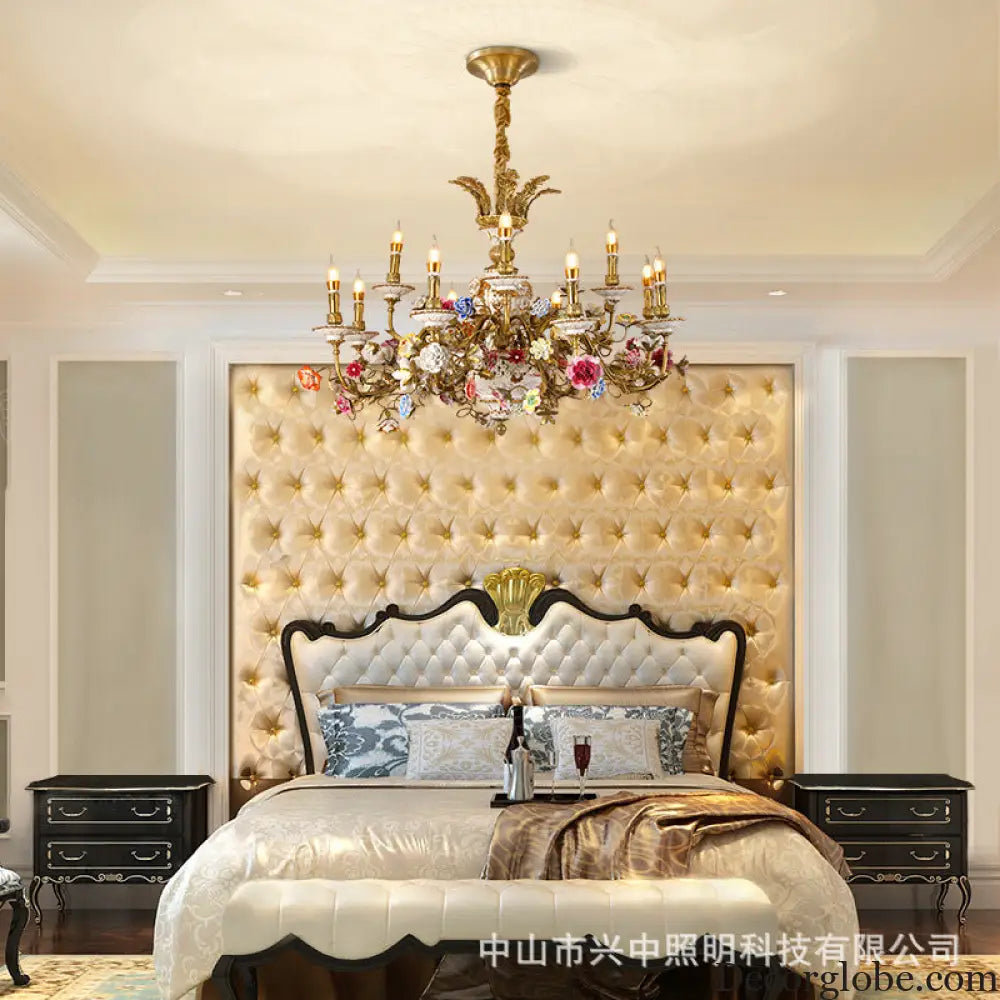 Xingzhong luxury French living room copper crystal chandelier Palace style European style villa ceramic bedroom dining