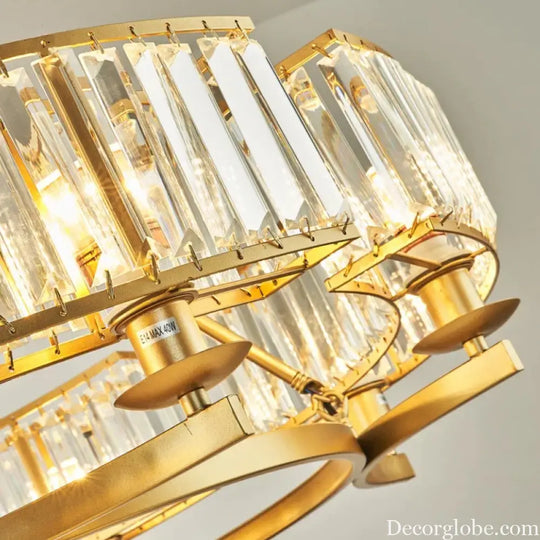 Zoe's K9 Crystal Modern Glass Chandelier - Copper Luxury Hanging Lamp - DecorGlobe