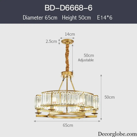 Zoe's K9 Crystal Modern Glass Chandelier - Copper Luxury Hanging Lamp - DecorGlobe