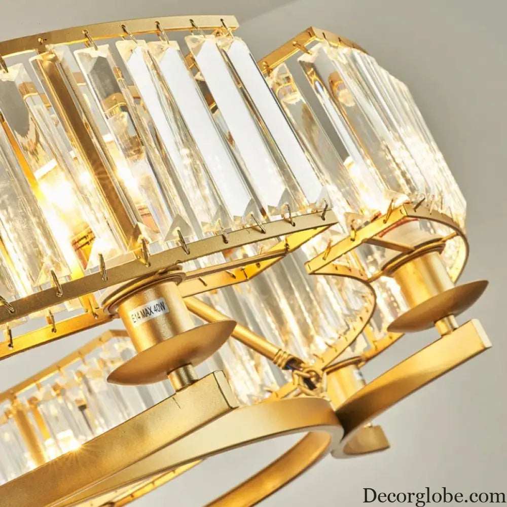 Zoe's K9 Crystal Modern Glass Chandelier - Copper Luxury Hanging Lamp - DecorGlobe