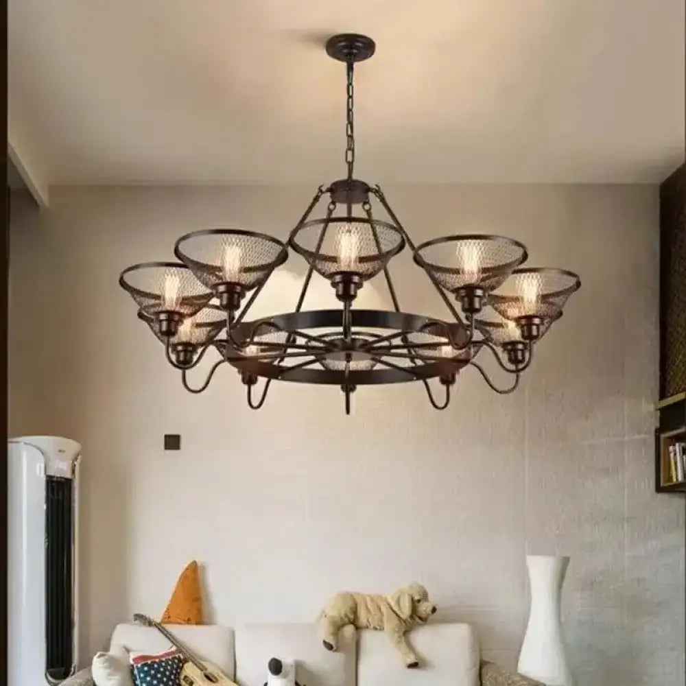 Vintage Bar Theme Restaurant Iron Pendant in American Countryside Including Light Bulbs ST64 Bulb