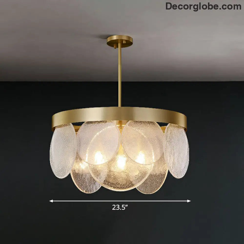 Khloe Postmodern Chandelier - Brass & Seeded Glass Delight - DecorGlobe