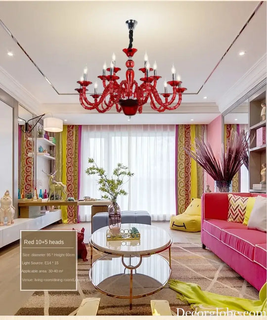 European Style Red Crystal Light for Wedding Celebration Bedroom LED Light KTV Private Room Corridor Corridor Corridor